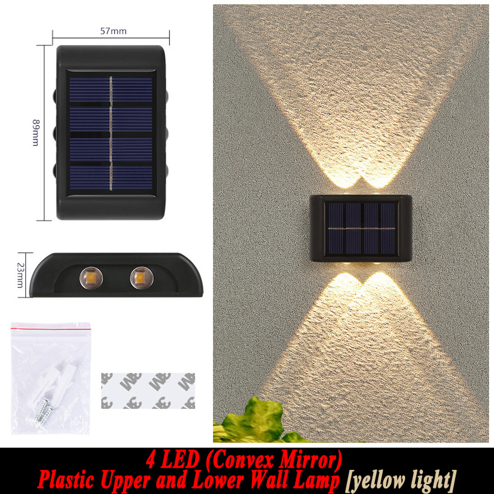 Solar Wandlamp Buiten 4/6/8/10/12/16LED Licht Waterdicht Op En neer Lichtgevende Verlichting Balkon Yard Tuin Decoratie Verlichting