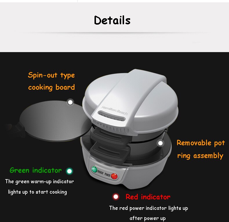 Automatic Hamburger Breakfast Machine Sandwich Toaster Kitchen Small Appliances 25475-CN