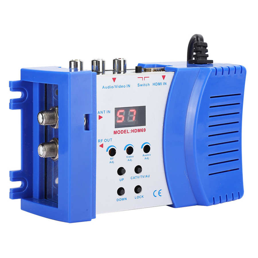 HDM69 Digital RF Modulator AV to RF Converter VHF UHF PAL Standard Portable Modulator wireless Support-HDMI Transmitter Receive