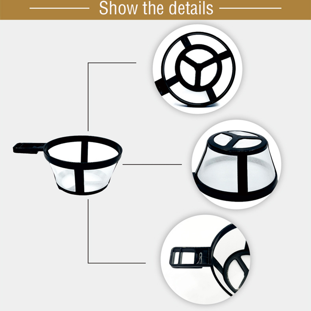Reusable Coffee Pot Filter Nylon Holder Mesh Basket Coffeeware Spoon Strainer Tea Brewer Strainer Home Kitchen Accessories 1PCS