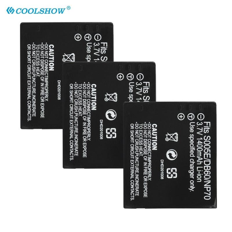 CGA-Batería de CGA-S005 S005E DB60 NP70, 1400mAh, para Panasonic Lumix DMC-FX180 LX1 LX2 LX3 FX01 FX07 FX100