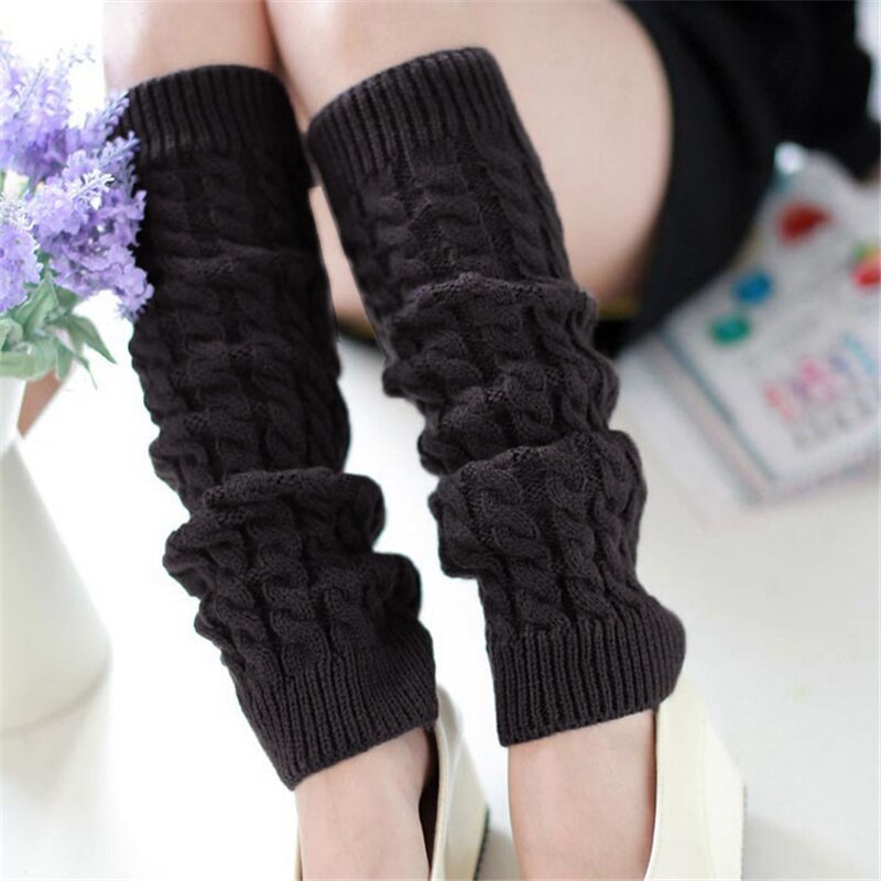 Kvinder vinter varme benvarmere strikkede scoks hæklet lange støvler sokker 40h
