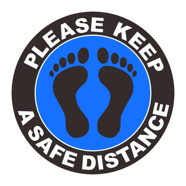 Public area Social Distancing Floor Sticker Waterproof Selfadhesive Sticker Safety Floor Sign Sticker for Crowd Control Guidance: 6