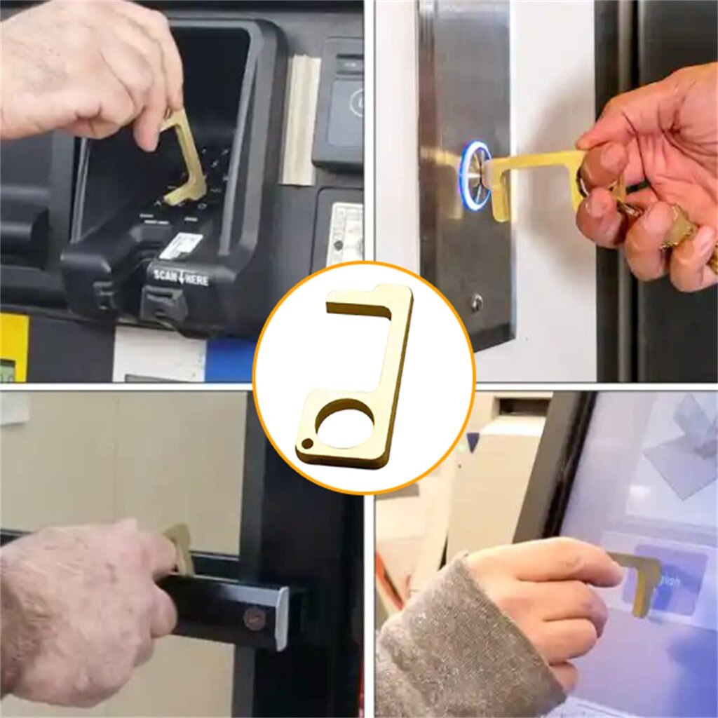 Hygienic door handle, antibacterial EDC door opener, easy to carry Key Door Opener Hands Free Touchless Foot Door Opener