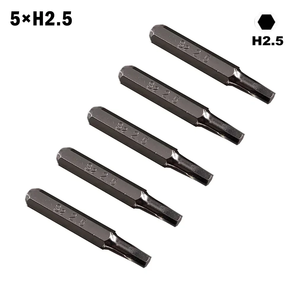 5pcs Hex Shank Screwdriver Bit H4×28mm Small H0.7 H0.9 H1.5 H2 H3 H4 Screwdriver Head 4mm For Hand Repair Tool: green