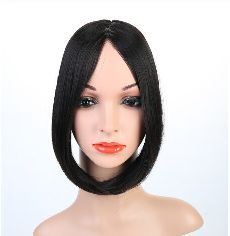 Ailiade langt hår pandehår klip i front side hair extensions naturligt syntetisk hårstykke flerfarvet brun gylden til kvinder dagligt: 2