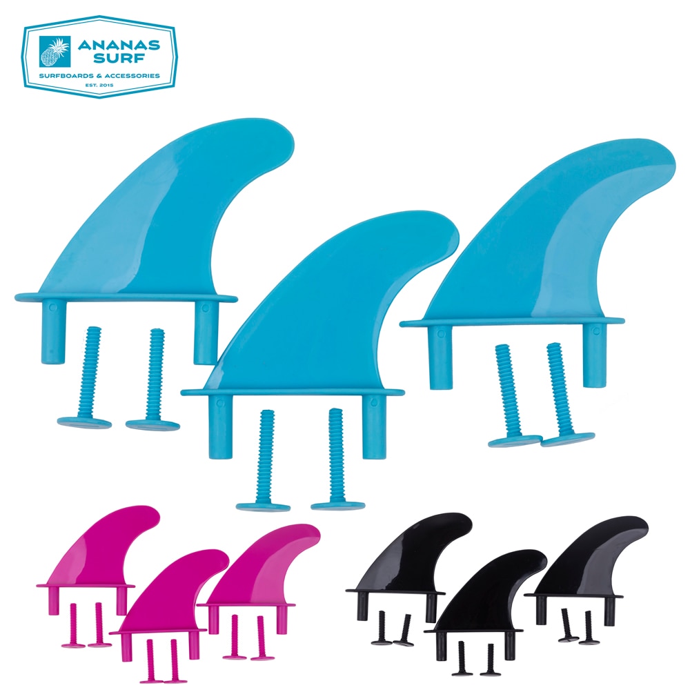 Surfboard softboard fins 3Pcs soft top Fins + replacement Soft Top 6 bolts screw surf school fins