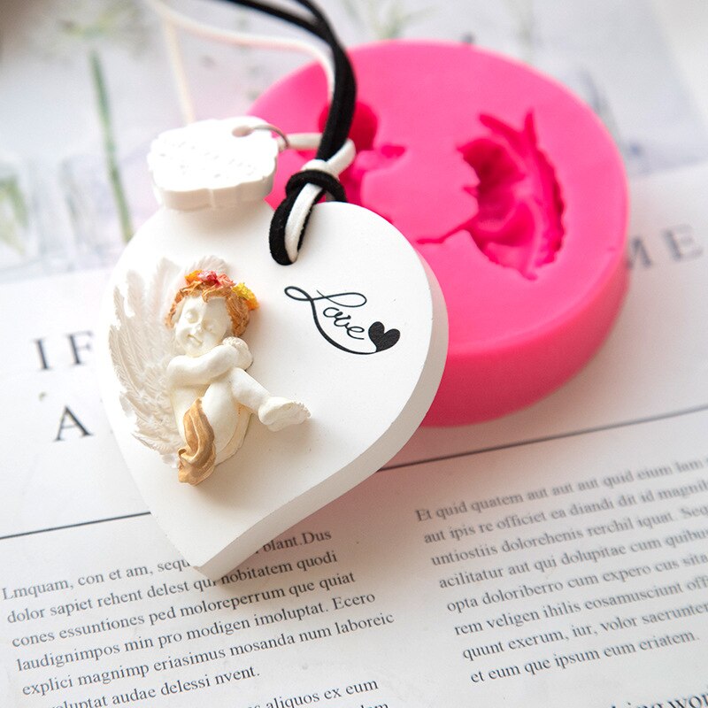 Moules en Silicone pour plâtre d&#39;aromathérapie, DIY, petit ange, pour voiture