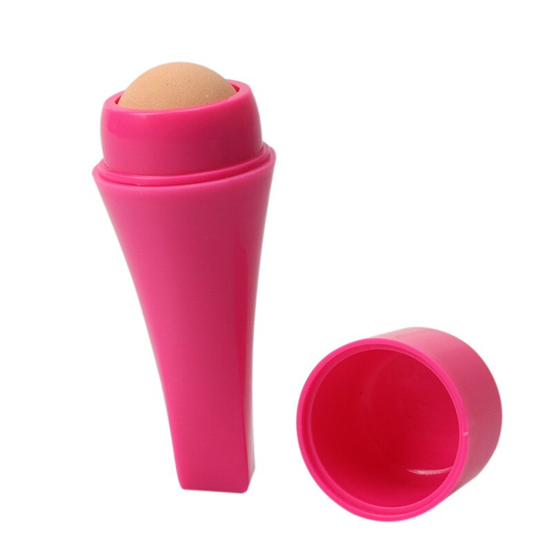 7 cores 4 tipos de pedra vulcânica esponja meninas rosto senhoras destacável cuidados com a pele limpeza facial massagem bola absorção de óleo rolo: B-Pink