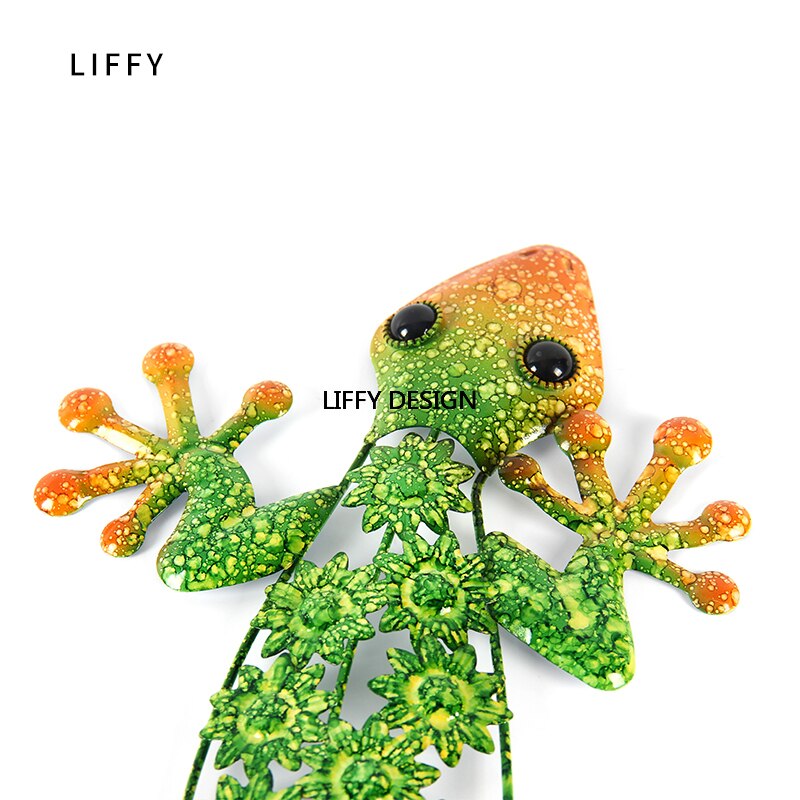 Metal gecko væg dekoration til haven udendørs dyr statuer eller hjem væg dekorative skulpturer