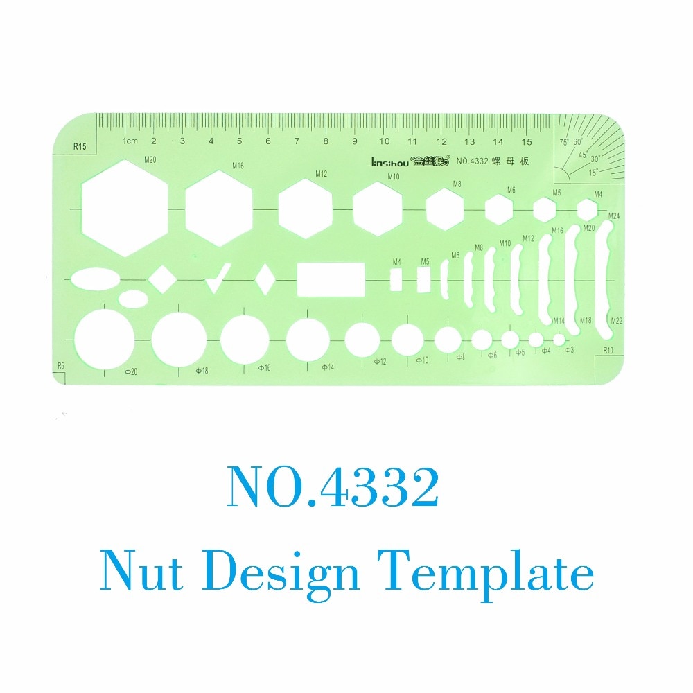 Drawing templates ruler for Furniture,Power Engineering,Interior ,Nut , No.4301/4302/4318/4331/4332/4333