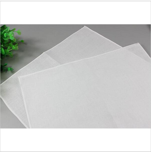20pcs Pure White Hankerchiefs 100% Cotton Handkerchiefs Women Men 28cm*28cm Pocket Square Wedding Plain DIY Print Draw Hankies