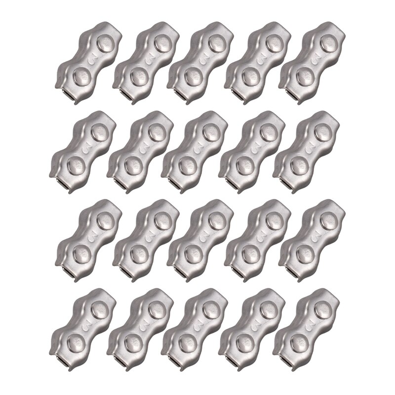 Detal 20 szt. 3Mm dwustronne klipsy stal nierdzewna lina stalowa uchwyty zaciski zacisk