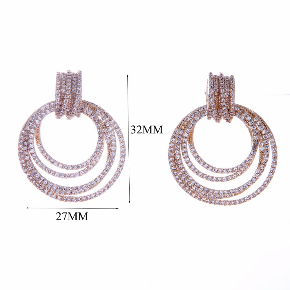 Luxury Twist Lines Geometry Cubic ZirconEngagement Dubai Naija Bridal Finger Rings Necklace Earring Jewelry set