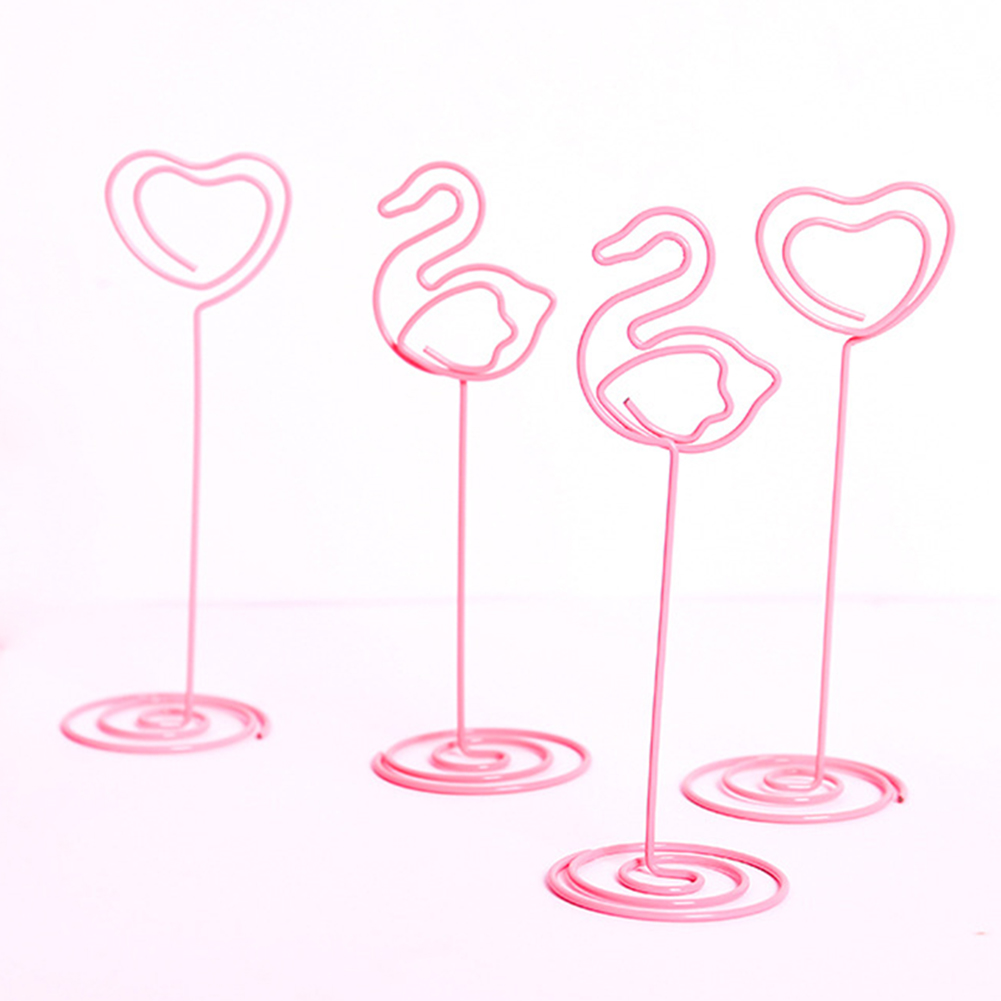 ! bryllup bordkortholder romantisk hjerte flamingo fotoklip bord nummer stativ