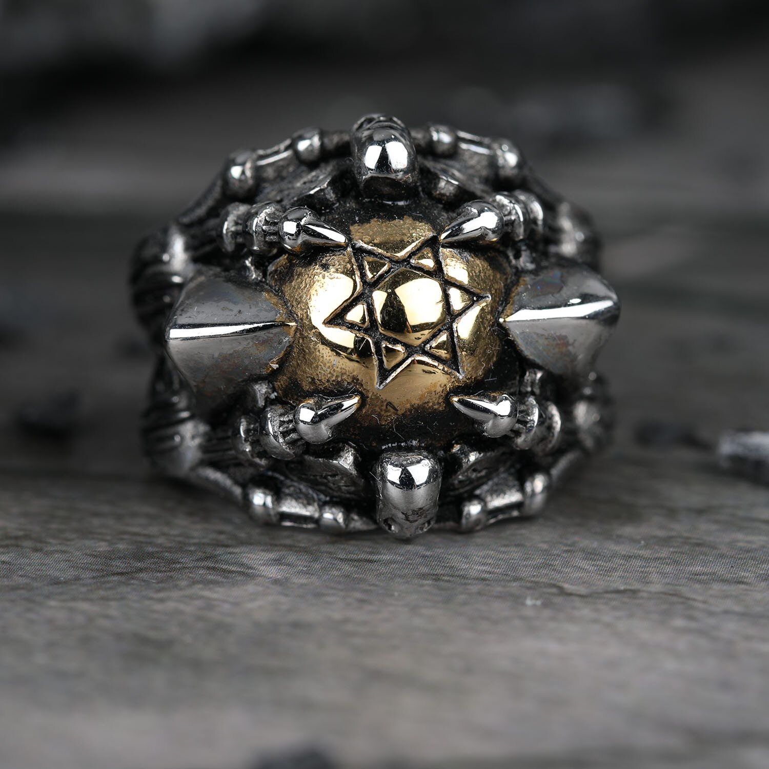Bagues en acier inoxydable pour hommes, judaime, hexacramme étoile de David, Punk Hip Hop pour homme garçon motard, bijoux ,