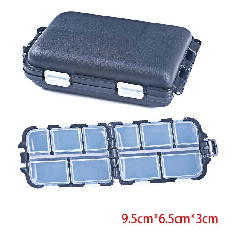 1Pcs Mini Visgerei Box 10 Vakken Voor Kleine Doorzichtige Plastic Waterproof Haken Lokt Aas Vissen Accessoires: YELLOW