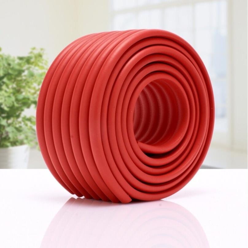 2 m/pak Baby bumper strip Baby Veiligheid hoekbeschermer Tafelrand Corner Kussen Strip met 3 M Sticker2014: Rood