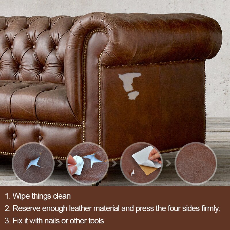 Diy Repareren Sofa Pu Leer Materialen, Sterke Stok Leer, 135Cm Breedte Waterdichte Lederen Patches, huis Houden Leer Stof