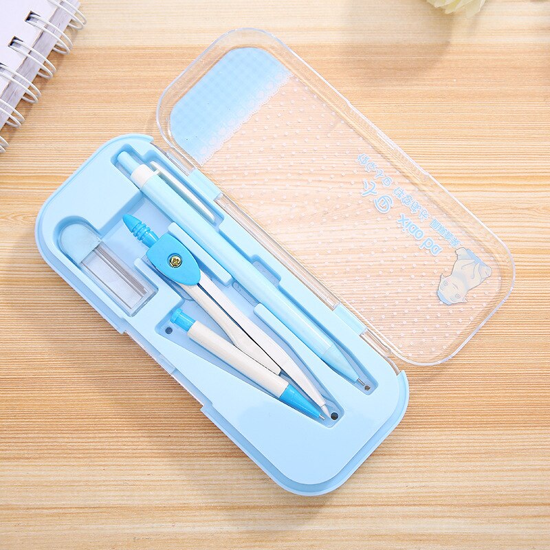 Student Math Ruler Compasses Instrument Compass Round Painted Icon Ruler Cartoon Geometric Drawing Tool Set School Supplies