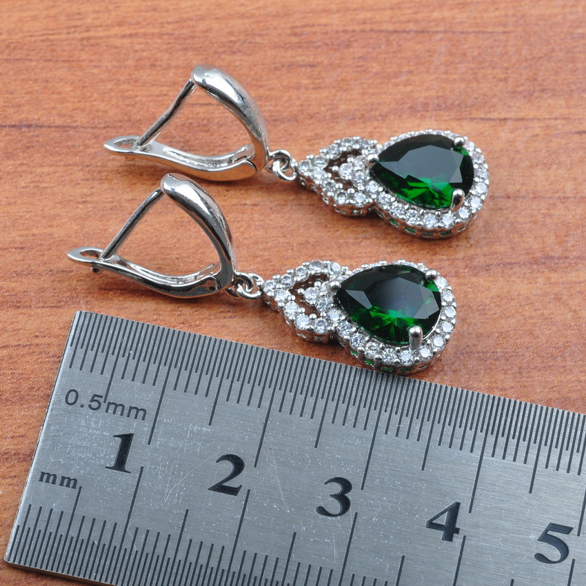 Conjunto de joias de casamento estilo russo para mulheres, cor prata, colar, cristal, brincos, anel, joias de moda dubai, js0324