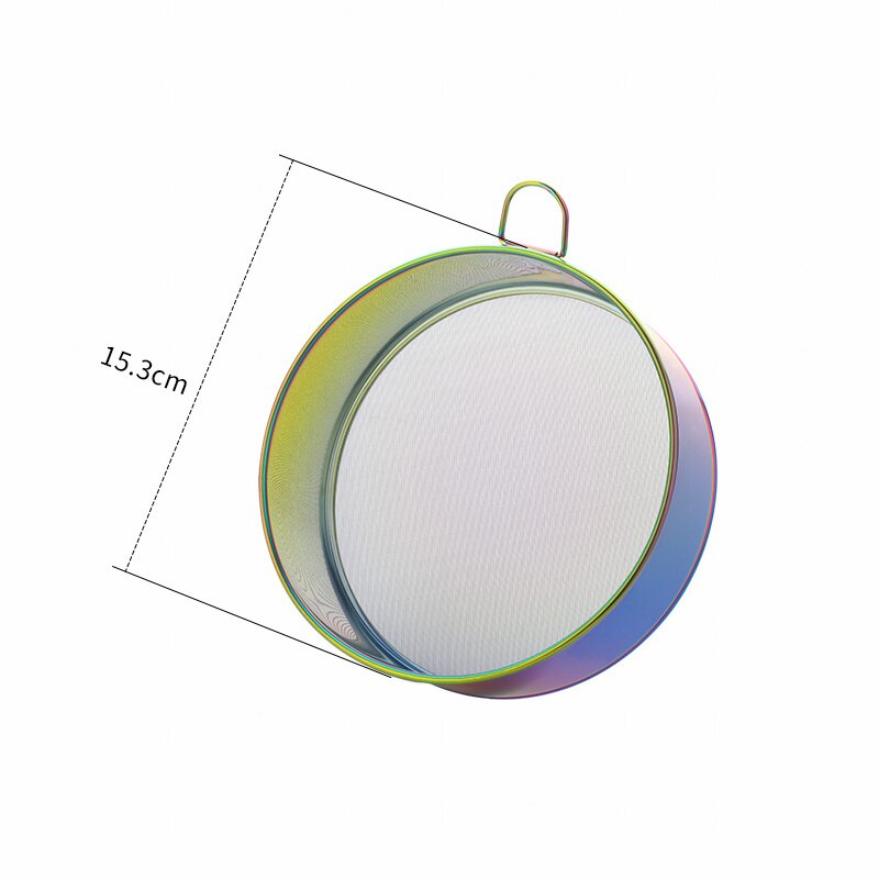 1/2Pcs Cuisine Rond Fine Maille Tamis Filtre À Farine Domestique Tamis à Farine En Acier Inoxydable Filtre à Thé De Cuisson Poudre De Cacao Tamis: 1pc rainbow S