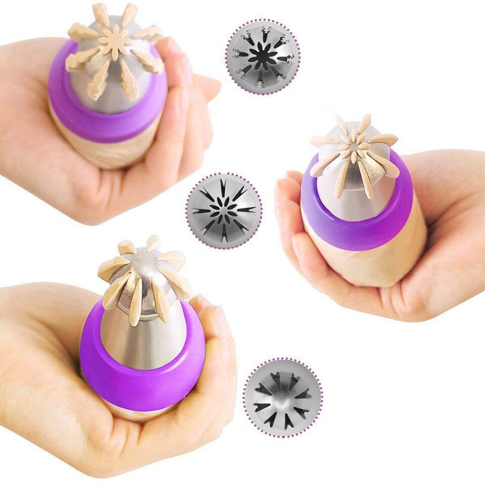 32Pcs Cake Decorating Supplies Tips Kits Stainless Steel Baking Supplies Icing Tips with Pastry Bags