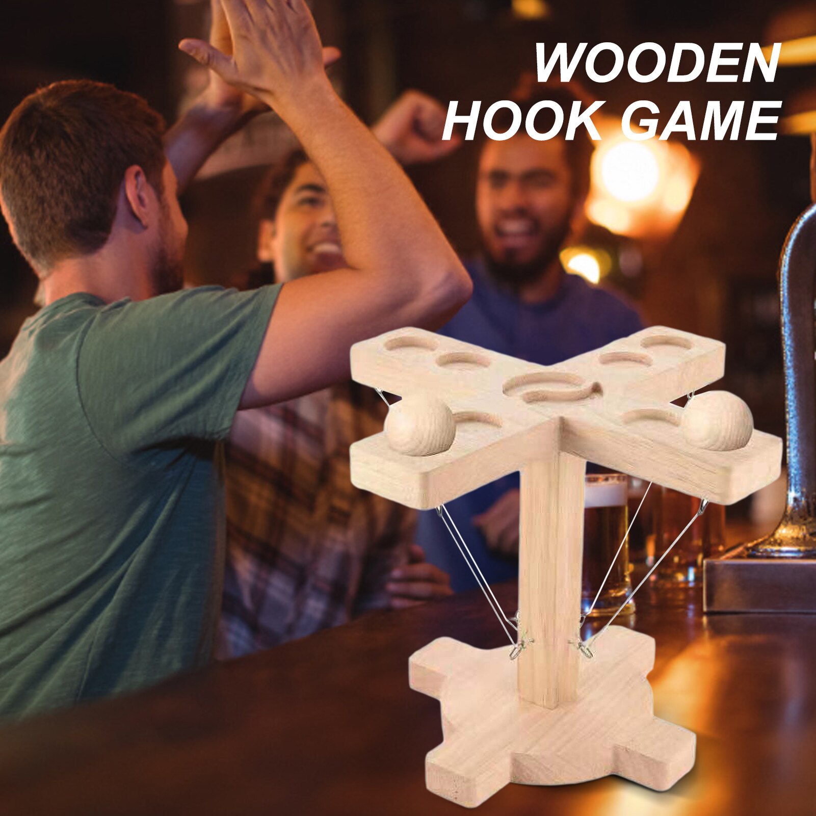 Partij Speelgoed Handgemaakte Houten Ring Toss Haken Snelle Interactief Spel Voor Bars Thuis Haak En Ring Toss Battle game