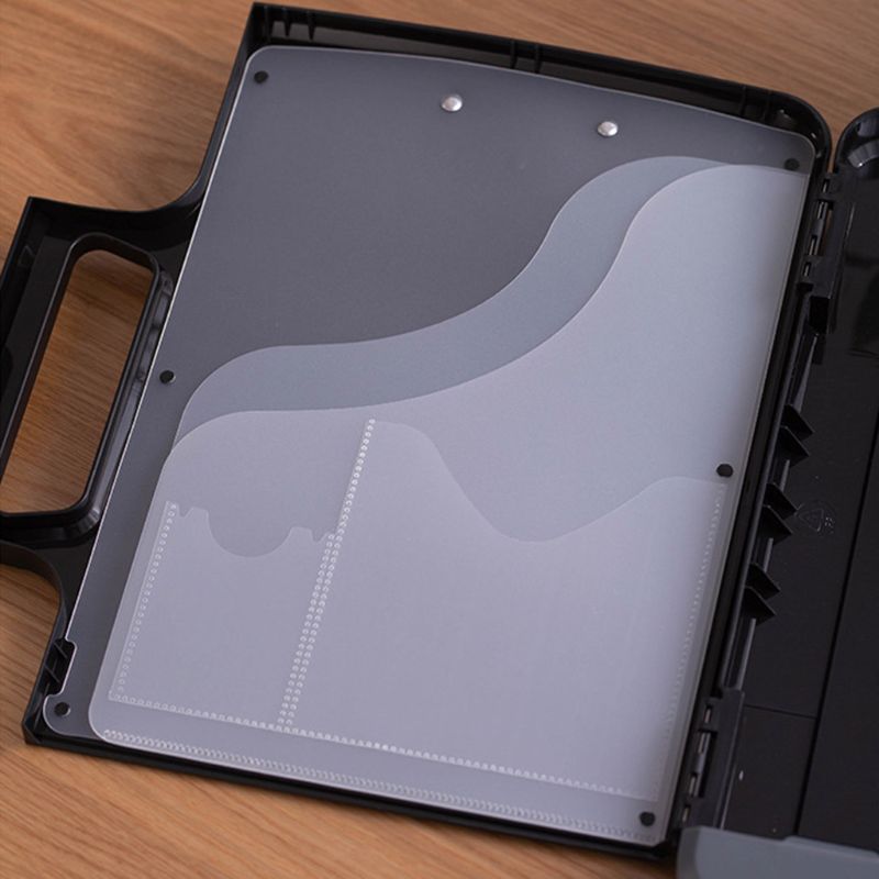Portable A4 Files Document Clipboard Storage Case Organizer with Calculator Home