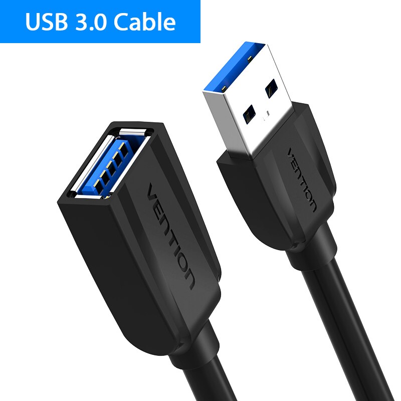 Vention USB Cable 3.0 USB to USB Extension Cable Male to Female 2.0 Extender Cable for PS4 Xbox Smart TV PC USB Extension Cable: USB 3.0 Black / 0.5m