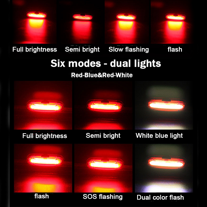 Bicycle Lighting Bike Lights Rechargeable Lamp USB Bike Rear Tail Lights Led Waterproof Lantern Cycling Flashlight for Bicycle
