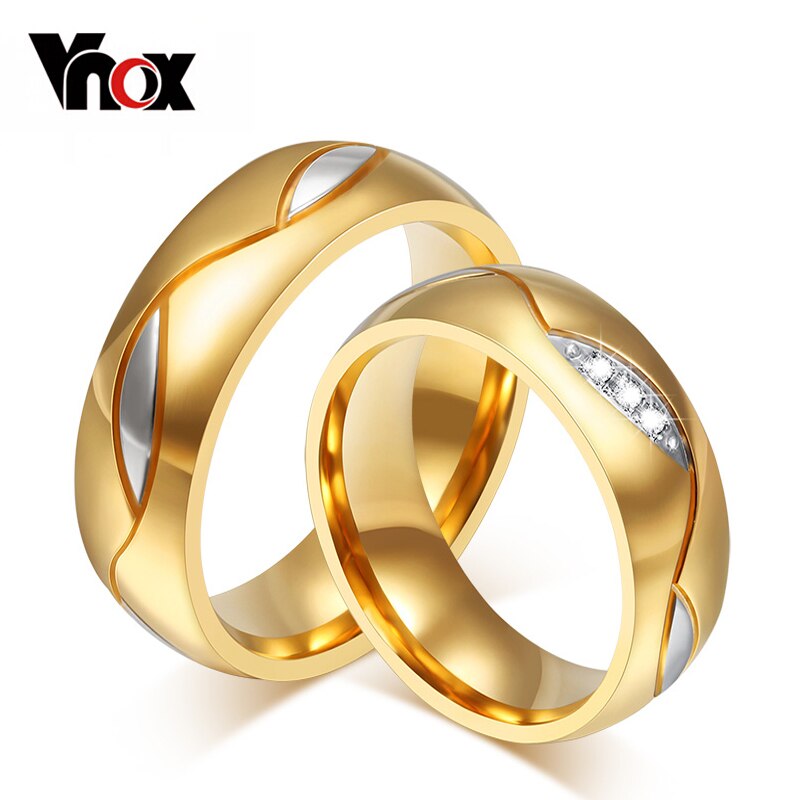 10 stks/partijen CZ paar ring voor vrouwen mannen rvs bruiloft sieraden bieden mix size