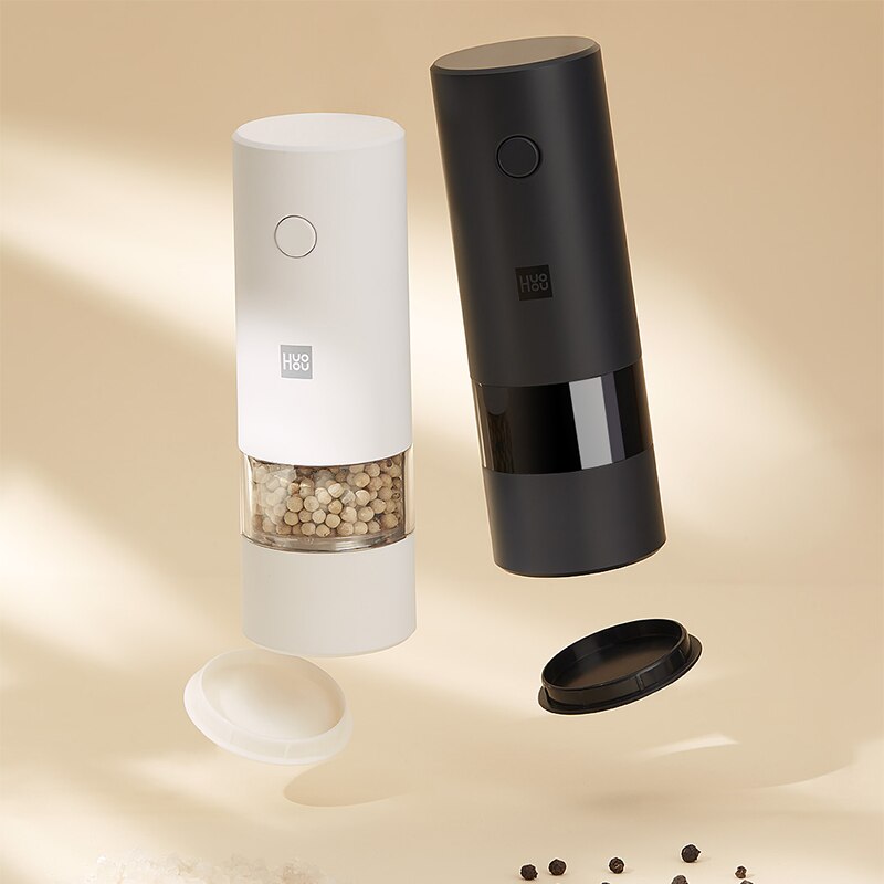 Huohou Electric Automatic Mill Pepper And Salt Grinder 5 Modes LED Light Peper Spice Grain Kitchen Spice Pulverizer