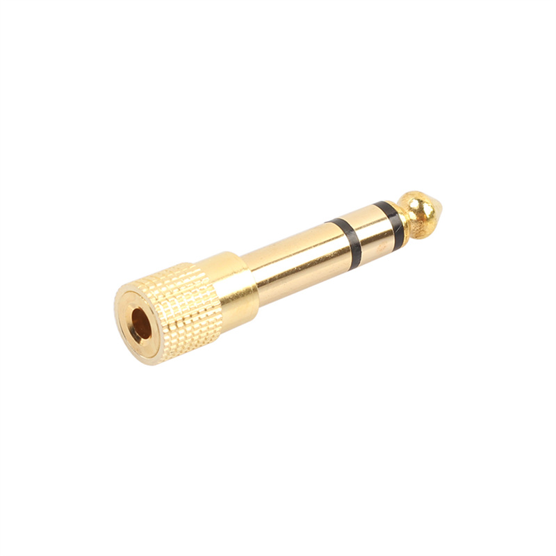3,5 mm tot 2,5 mm/2,5 mm tot 3,5 mm/3,5 mm tot 6,35 mm/6,35 mm naar 3,5 mm adapter converter stereo audio hoofdtelefoonaansluiting: Zilver