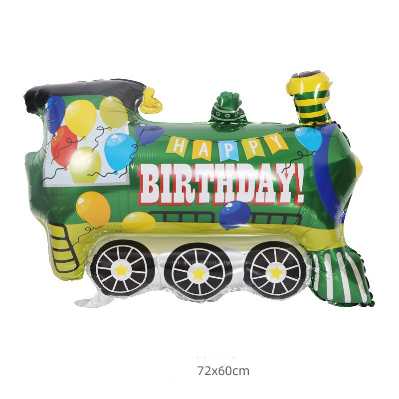 Cartoon Auto Ballon Kinderen Speelgoed Drijvende Lucht Bal Auto Trein Pickup Vrachtwagen Verjaardagsfeestje Decoratie Aluminium Folie Ballon: Green train