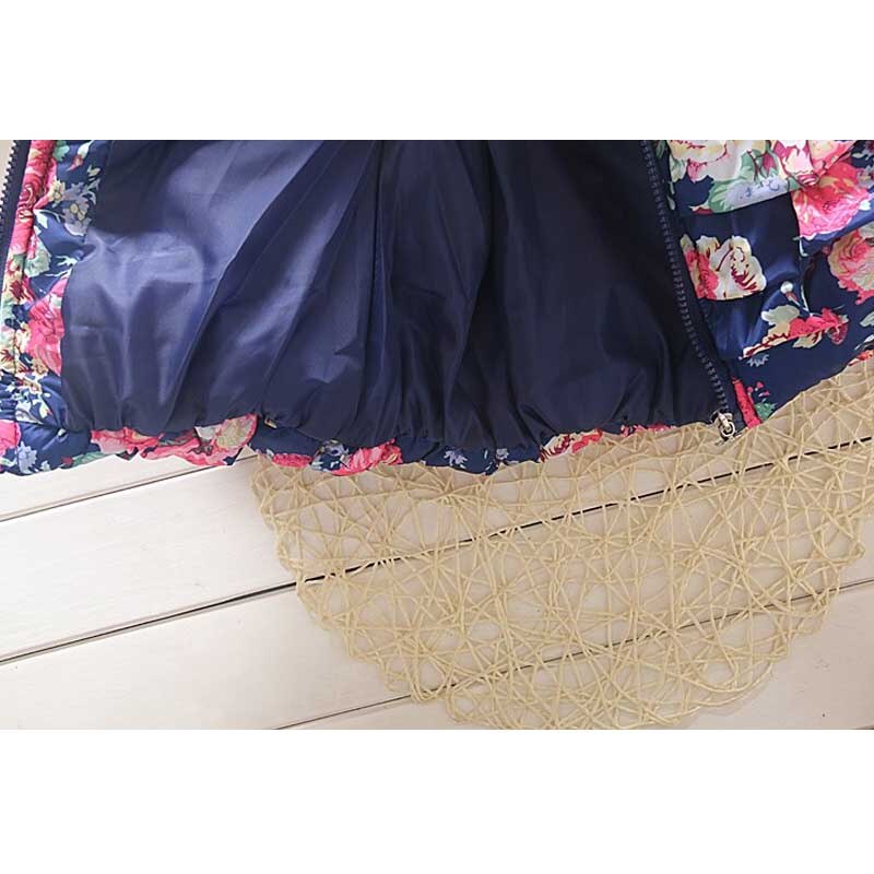 Meisjes Vest Jas Kinderen Casual Kleding Jas Hoodie Herfst Winter Bloem Bovenkleding Kinderen Rits Dikke Warme Buitenste