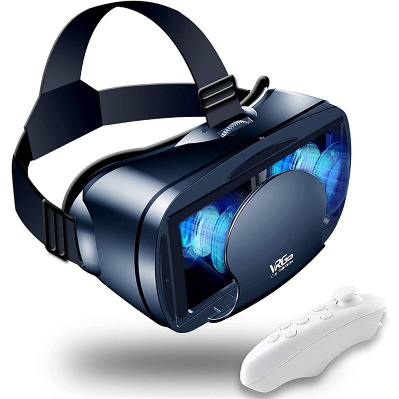 -VR Glasses Full-Screen Virtual Reality 3D Glasses VR Set 3D Virtual Reality Goggles, Adjustable VR Glasses With Gamepad