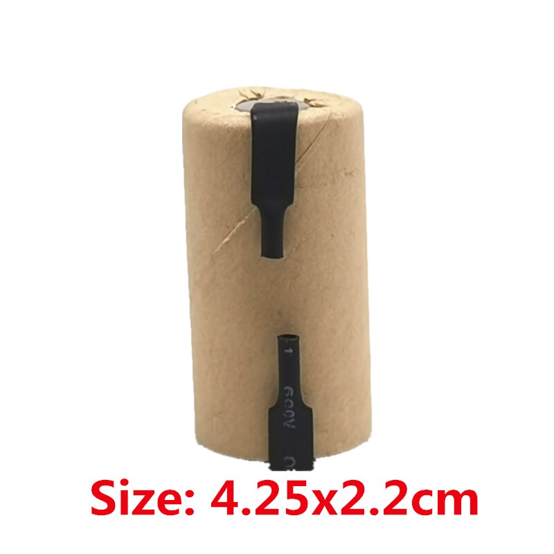Sc nicd -akut 1.2v 2200 mah sub c ni-cd ladattava akku sc batteria sähköisille ruuvimeisselille porat sähkötyökalut