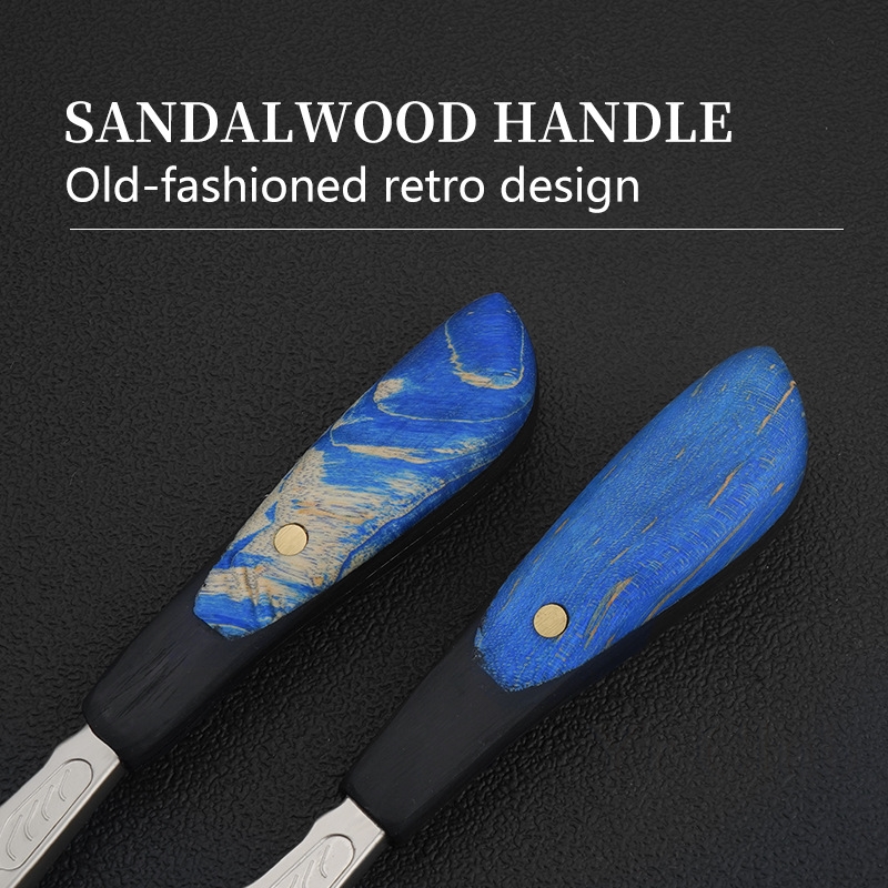 Maquinilla de afeitar de seguridad japonesa con mango recto, afeitadora de aleación de Zinc, recortadora de barba de madera, cuchilla de pluma, cuchillo de afeitar, herramientas de barbería de descanso