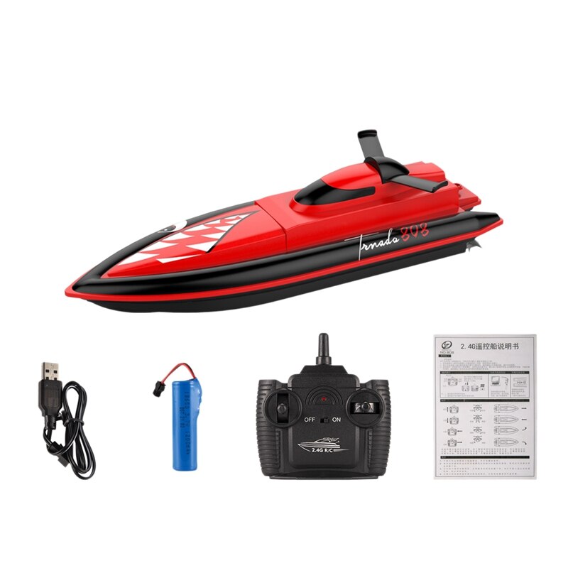2,4g remote control speed boat high-speed electric boat children's yacht racing boat water boy toy boat: Light grey