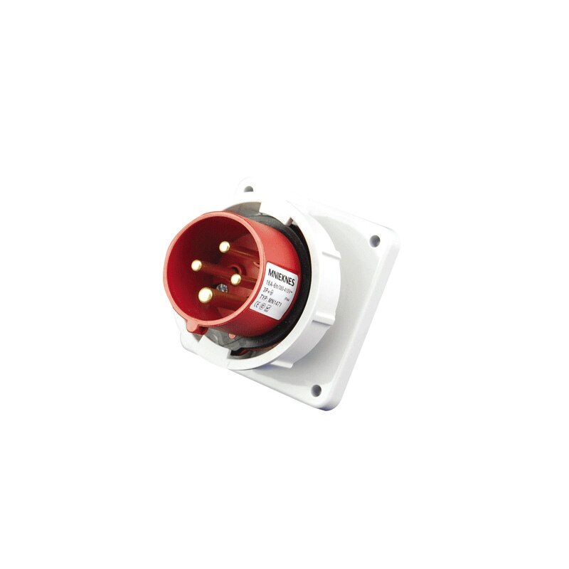 Industrielle Stecker 3/4/5 pol 16A 32A 63A ip67 Panel Montiert Stecker Wand Einlass Wasserdichte 220V 380V 415V