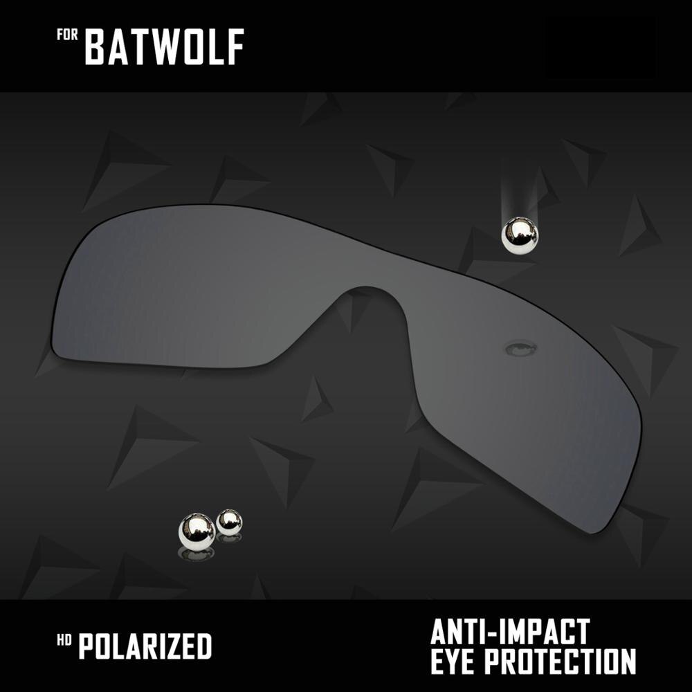 Oowlit 2 stk polariserede solbriller udskiftningslinser til oakley batwolf-sort og isblå