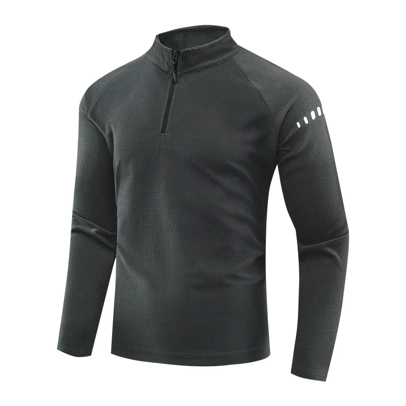 Fitness sort frakke gym jogging herre træningstøj løbe langærmet t-shirt reflekterende herre sportstøj åndbart: Xl / Guld