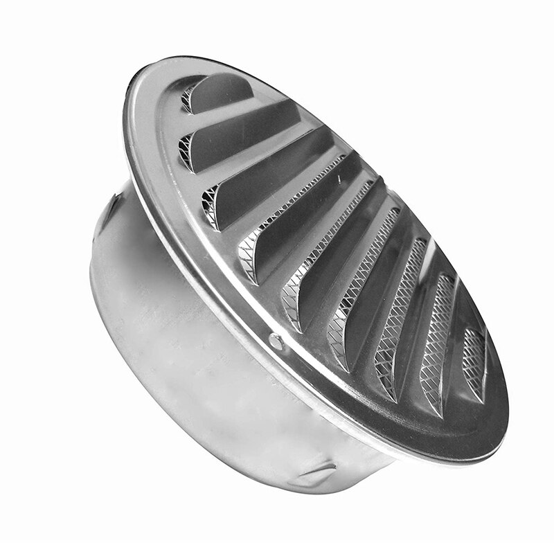 6 Cal Louvered osłona na maskownicę kaptur wentylacyjny ściany otworów wentylacyjnych z wbudowanym latać Sn siatka - 304 otwór wentylacyjny ze stali nierdzewnej