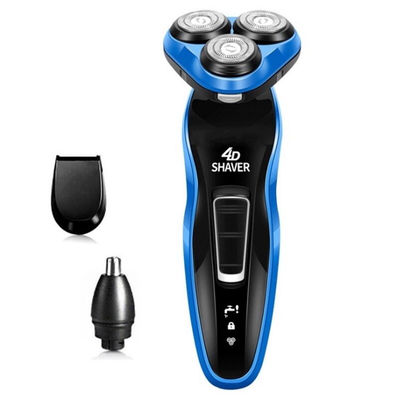 À prova dwaterproof água poderoso barbeador elétrico masculino barbeador elétrico para homens molhado seco barba máquina de barbear recarregável facial multifunctiona