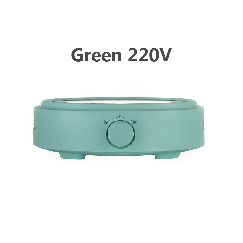 CUKYI-estufa eléctrica de cerámica de 110V/220V, 2 engranajes de potencia de fuego, perilla ajustable, Caldera de té portátil, estufa Universal impermeable, utensilios de cocina: Green 220V