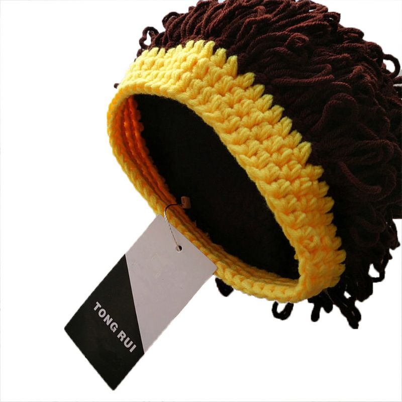 Novedad niños bebé niños pequeños peluca sombrero Cosplay apoyos de la foto de niño niña invierno peluca Afro de grandes para cabello rizado tapa 1-4T
