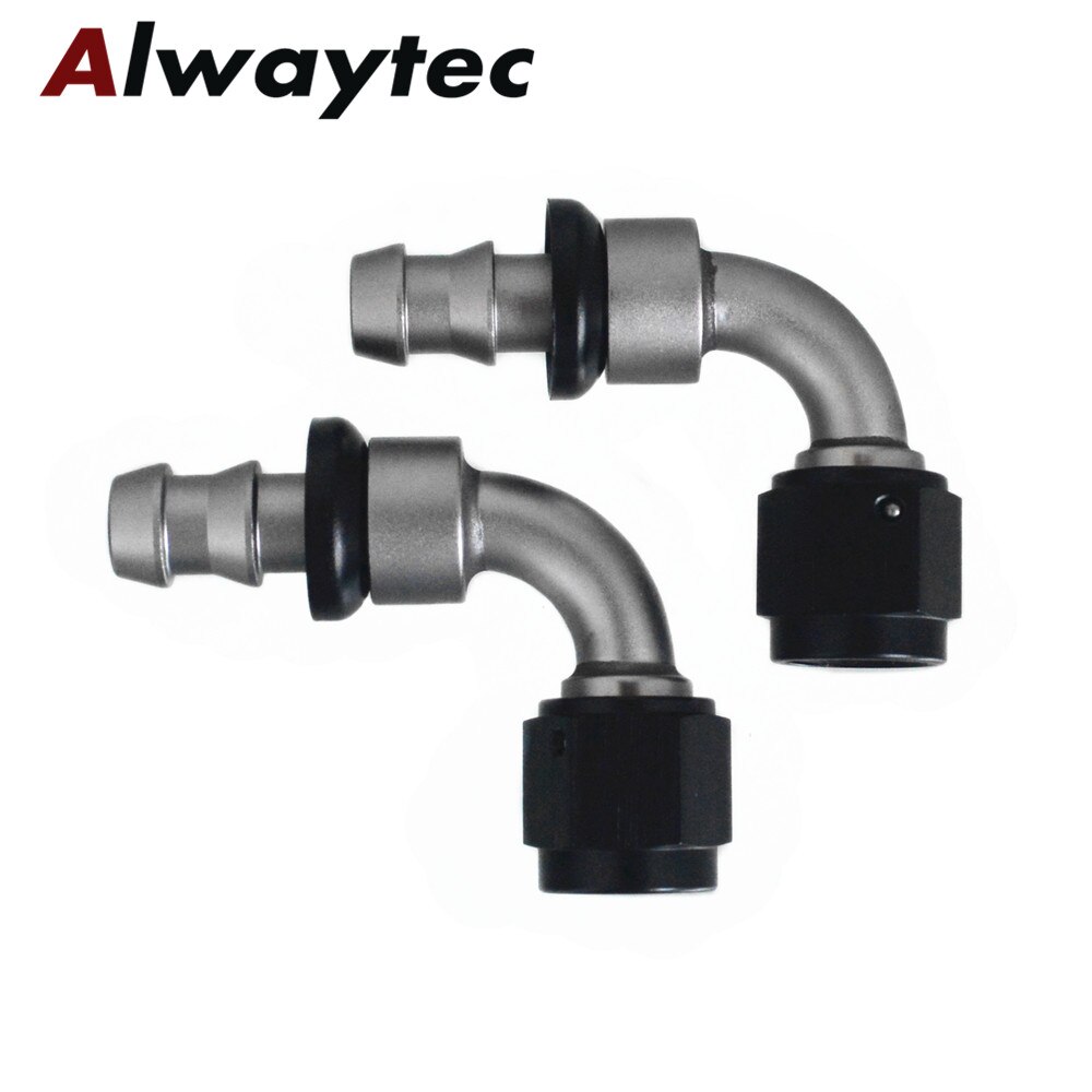 Anodized Aluminum AN Push Lock Quick Disconnect Swivel Hose Barb Fitting for Braided Fuel Hose Line