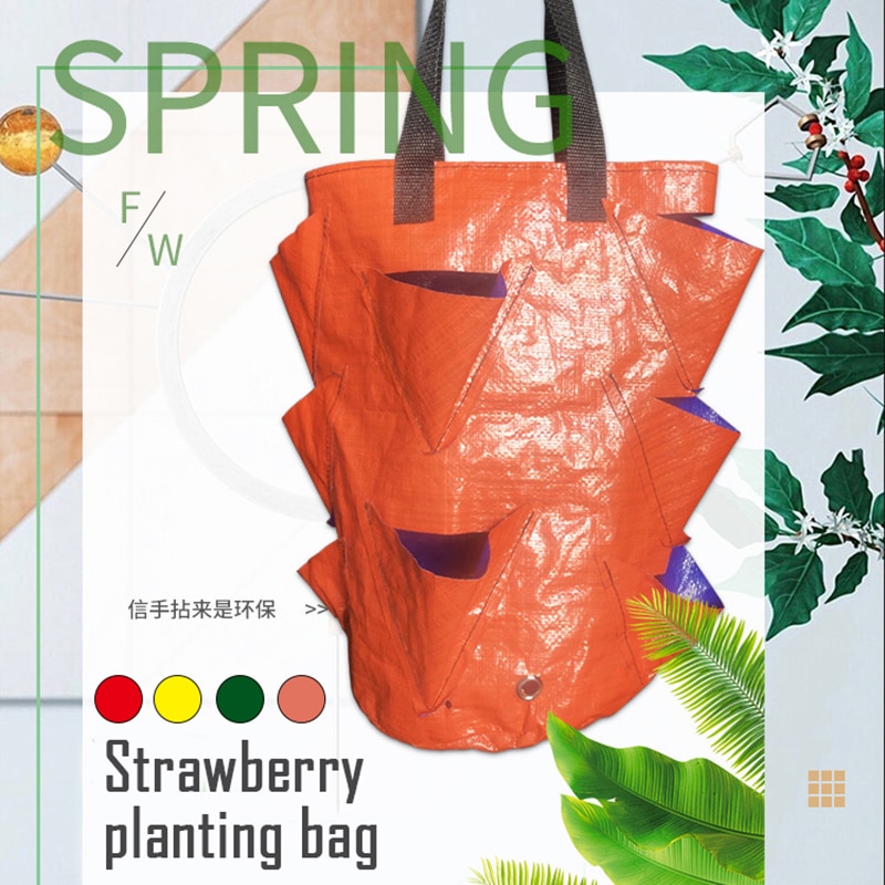 3 gallon plantevekstpose lufting stoffpotte med håndtak vertikal pose for jordbærurter og blomster gjenbrukbar pottepose