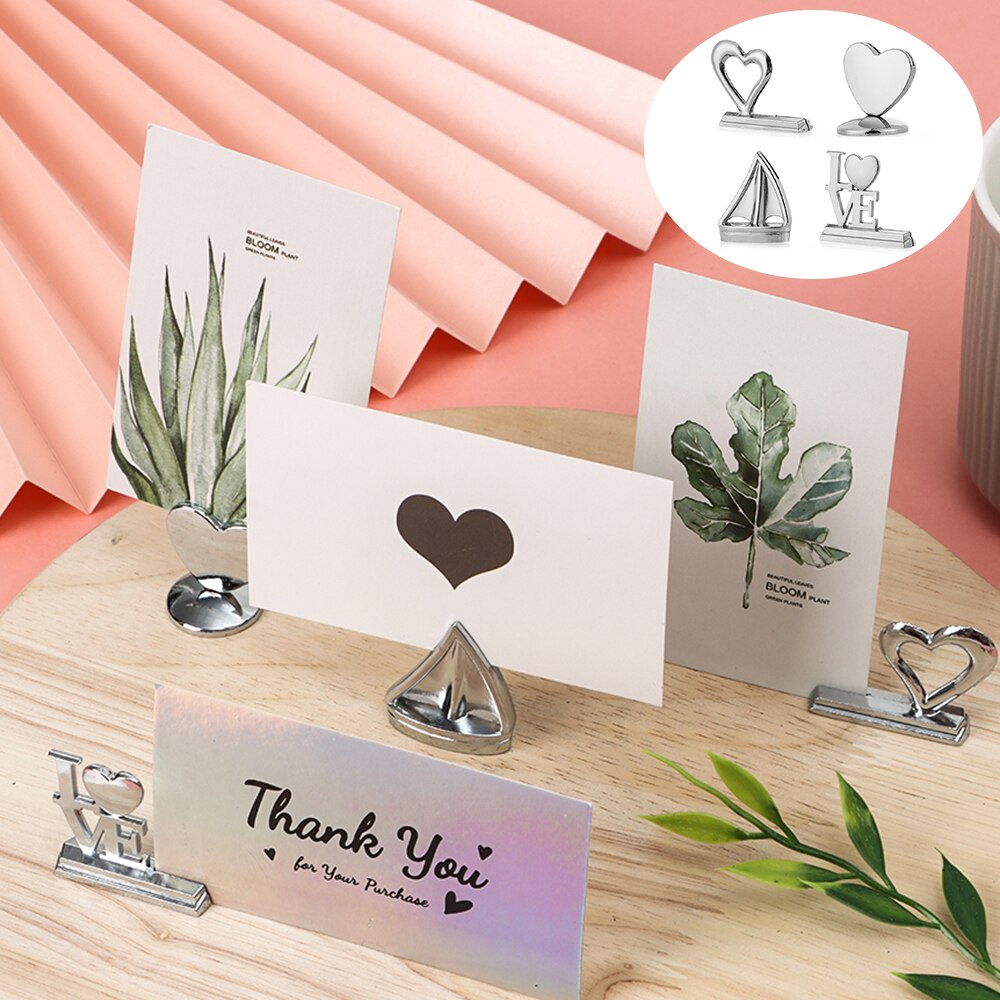Table Number Holder Stands Name Seating Labels Placecard Clips Photo Picture Cards Display Stand for Wedding Anniversary Party